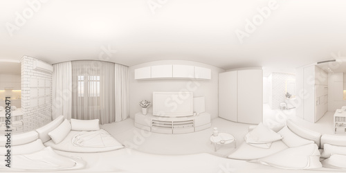 3d Illustration Spherical 360 Degrees Seamless Panorama