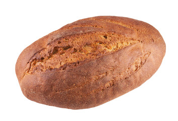 Wall Mural - Rye wheat bread isolated on a white background