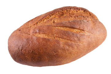 Wall Mural - Rye wheat bread isolated on a white background