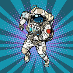 astronaut runs, the hero of space