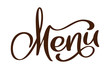 © timonko - Menu restaurant hand drawn lettering phrase text vector illustration. Inscription on white background. Calligraphy for the design of posters, card