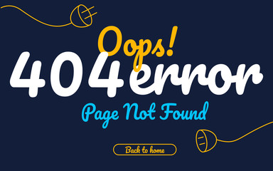 Wall Mural - 404 error page not found vector text