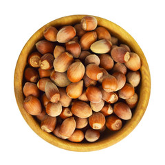 Wall Mural - Hazelnuts isolated on white background