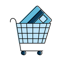 Wall Mural - shopping cart with credit card