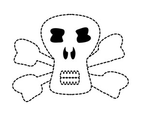 Danger skull icon over white background, vector illustration