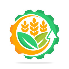 logo icon with the concept of increasing the commodity of food production