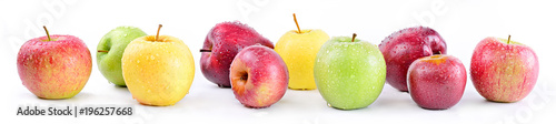 Fotografía Apple varieties: annurca, stark delicious, fuji, granny smith, golden delicious,