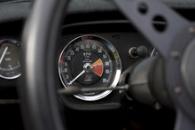 Close Up Of Speedometer Of A Sports Car