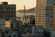 Sunrise view of Golden Gate Bridge from Nob Hill