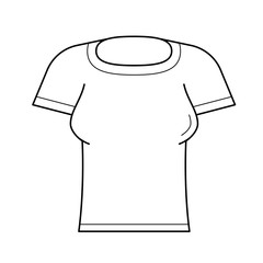 Sticker - Woman tight t-shirt line icon isolated on white background