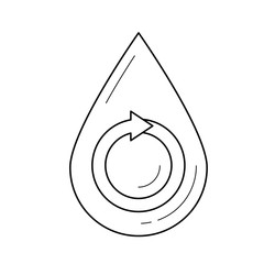 Sticker - Water drop vector line icon isolated on white background