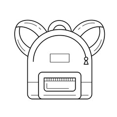 Sticker - Backpack line icon isolated on white background. Vector line icon of school backpack for infographic, website or app.