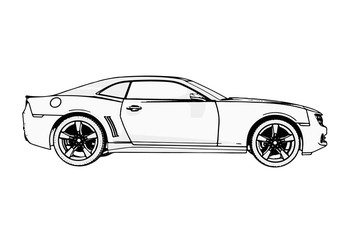 Poster - outline car vector