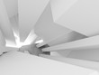  Abstract of white architectural space ,Concept of future design architecture,3D illustration. 