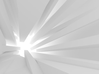 Aufkleber - Abstract of white architectural space ,Concept of future design architecture,3D illustration.