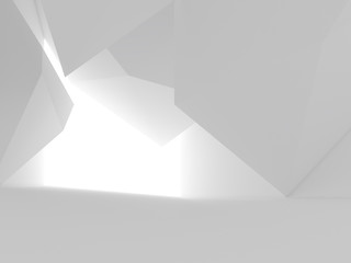 Aufkleber - Abstract of white architectural space ,Concept of future design architecture,3D illustration.