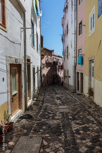 Fotografia  Old Narrow Street in Portuguese Town