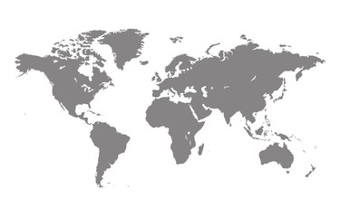 Wall Mural - vector grey world map