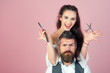 © Volodymyr - Handsome man hairdresser, beautiful girl