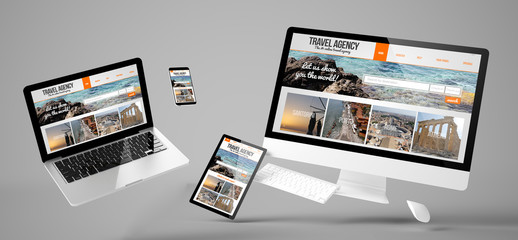 Wall Mural - flying devices travel agency responsive website