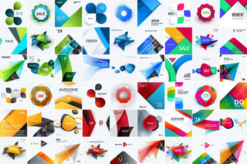 Wall Mural - Set of abstract vector design for graphic template. Creative modern business background with geometric shapes