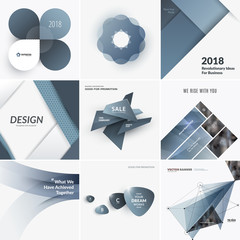 Wall Mural - Set of abstract vector design for graphic template. Creative modern business background with geometric shapes