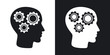 Vector head mechanism icon. Two-tone version on black and white background