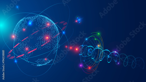 Cuadros en Lienzo Communications satellite in space orbit earth