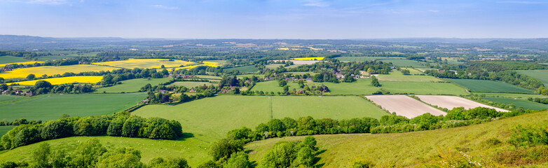 Summer rural panoramic landscape Southern England UK