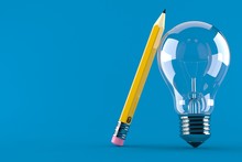 Light Bulb With Pencil Concept