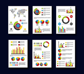 Wall Mural - statistics data business report template style charts and graphs vector illustration