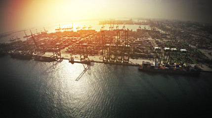 Wall Mural - Busy Port in Singapore