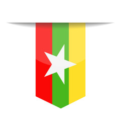 Myanmar Flag Vector Bookmark Icon