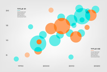 Aufkleber - Bubble chart with elements venn diagram infographics for three circle design vector and marketing can be used for workflow layout, annual report, web design. Business concept with steps or processes