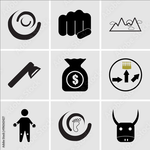 Stampe Set Of 9 simple editable icons such as yak, podiatry, pain points, leaderboard,