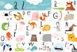 Cute animal vector Alphabet table