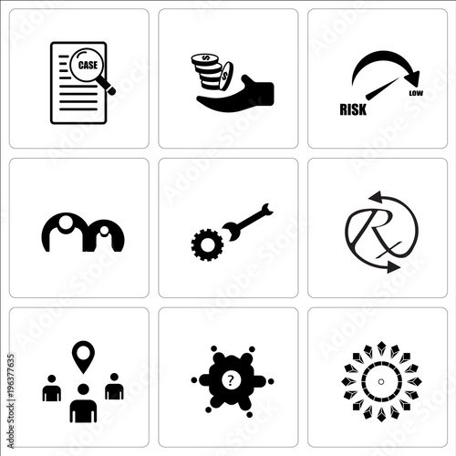 Stampe Set Of 9 simple editable icons such as chiller, roundtable, you are here, rx, op