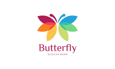 Wall Mural - colorful butterfly logo designs template, , butterfly logo designs template vector