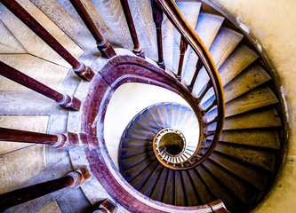 Poster - old spiral staircase