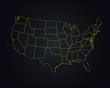 USA dark yellow map modern style blue