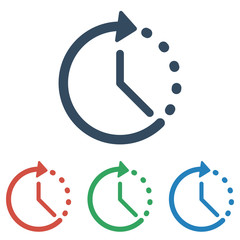 Wall Mural - time icon set - simple flat design isolated on white background, vector