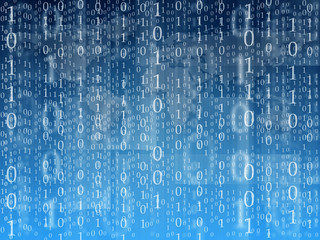 blue binary code background