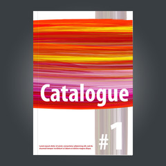 Poster - Template of cover design for catalog, booklet or folder with red textured line