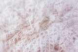 Fototapeta Boho - Beautiful background delicate vintage knitted homemade pink lace of crochet napkins in retro style, double exposure photo.