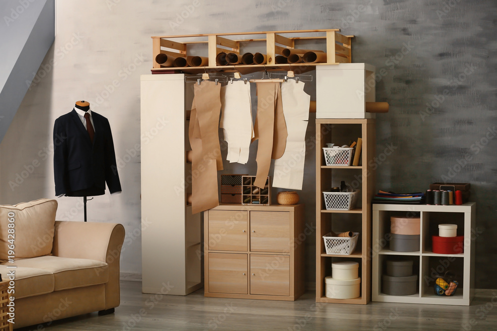 Interior of modern tailor's workshop