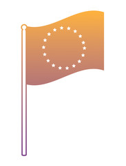 Poster - european union flag icon over white background, colorful design.  vector illustration