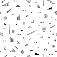 Wall Mural - Seamless pattern with memphis style