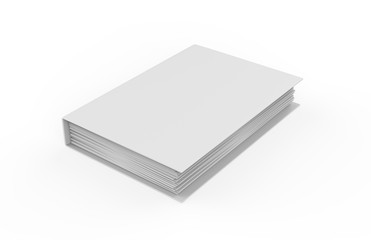 Wall Mural - White binder on isolated white background, 3d illustration