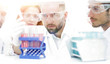 © ASDF - closeup of a group of scientists and pharmacists in the laborato