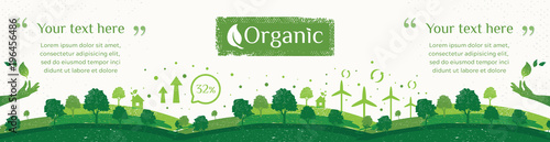 Fotografía Vector of nature, ecology, organic, environment banners